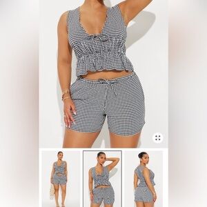 Fashion Nova Black and White High Waist Shorts